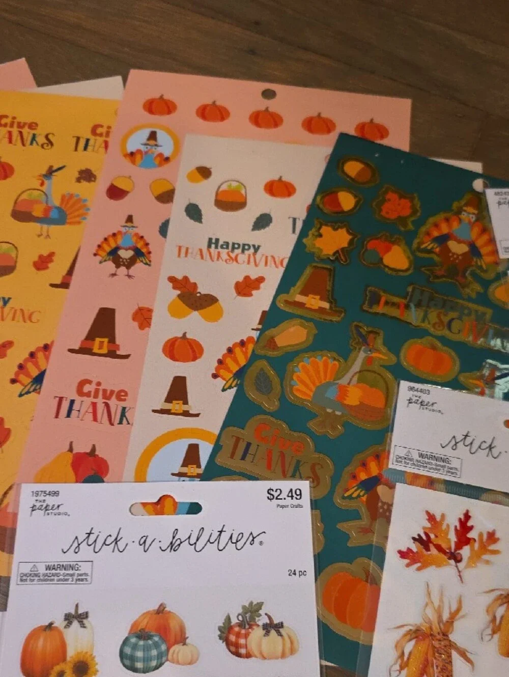 Thanksgiving Fall Stickers- 14 Sheets - Scrapbooking / Crafts. NEW